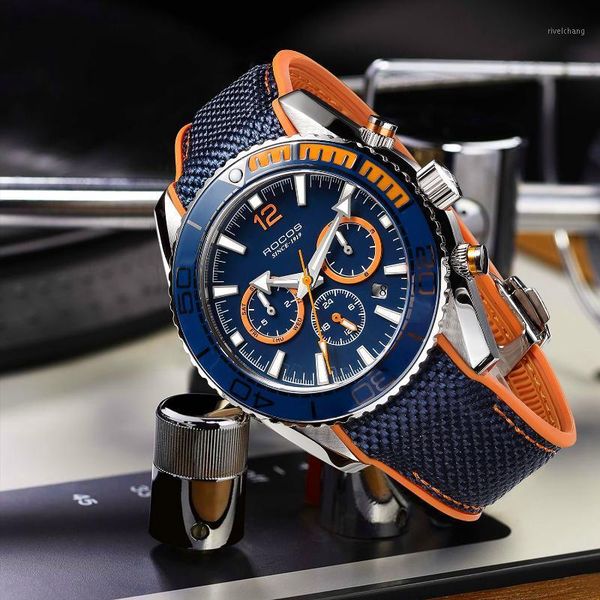 wristwatches rocos multifunction automatic diving watch 100m waterproof mens mechanical classic silicone strap sapphire crystal wristwatch, Slivery;brown
wristwatches rocos multifunction automatic diving watch 100m waterproof mens mechanical classic silicone strap sapphire crystal wristwatch, Slivery;brown