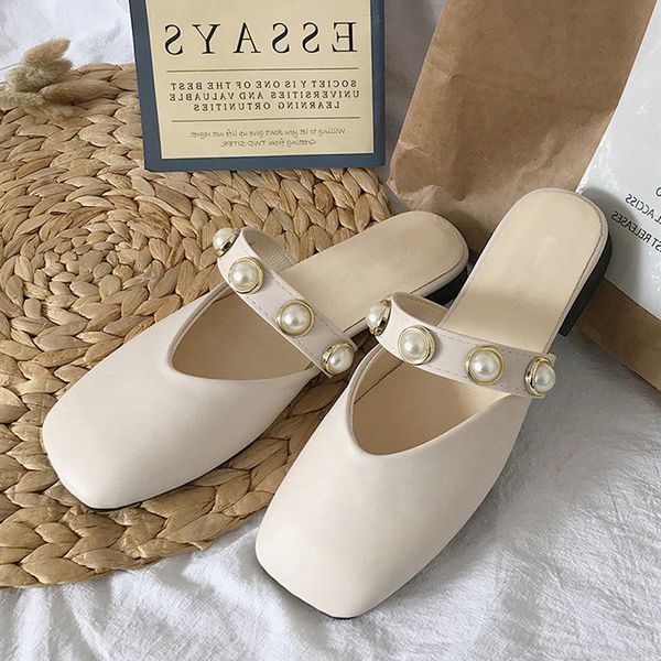 slippers korean spring and in elegant decorative pearls women's slippers wear flat toe slip-on wkec, Black
slippers korean spring and in elegant decorative pearls women's slippers wear flat toe slip-on wkec, Black