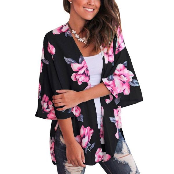 xingqing sun-proof cover-ups beachwear women flower pattern three-quarter sleeve v-neck asymmetric open front cardigan women's swimwear, White;black
xingqing sun-proof cover-ups beachwear women flower pattern three-quarter sleeve v-neck asymmetric open front cardigan women's swimwear, White;black