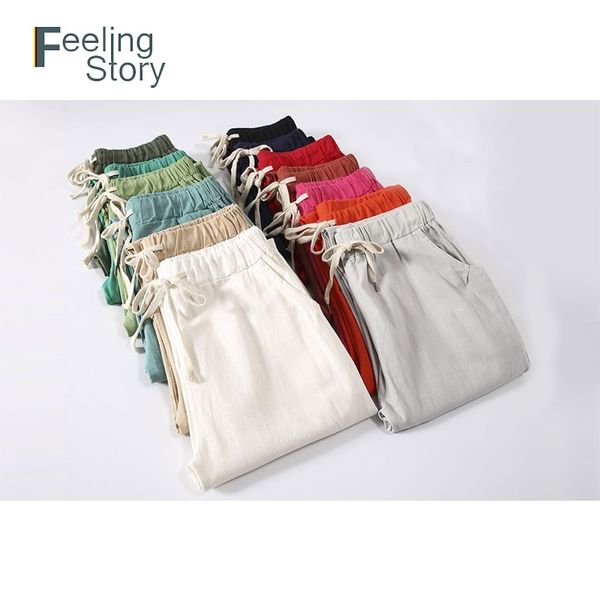 plus size linen pants women casual harem cotton candy color harajuku green trousers female ankle-length length 210603, Black;white
plus size linen pants women casual harem cotton candy color harajuku green trousers female ankle-length length 210603, Black;white