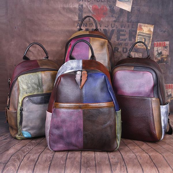 school bags 2021 head leather color contrast style hand painted straddle backpack
school bags 2021 head leather color contrast style hand painted straddle backpack
