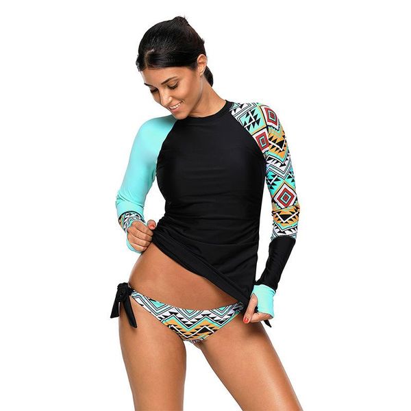 fashion long-sleeved split swimsuit ladies round neck low waist printed lace-up women two-piece suits
fashion long-sleeved split swimsuit ladies round neck low waist printed lace-up women two-piece suits