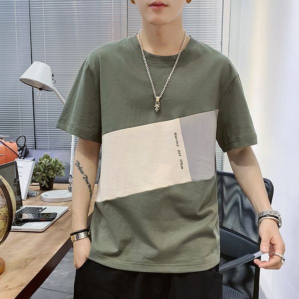 short men's t-shirts t-shirt sve summer thin youth pullover round ne casual fashion stitching loose, White;black
short men's t-shirts t-shirt sve summer thin youth pullover round ne casual fashion stitching loose, White;black