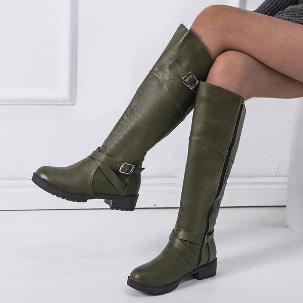 boots pu leather women knee high platform buckle strap zipper ladies shoes autumn winter vintage female riding long, Black
boots pu leather women knee high platform buckle strap zipper ladies shoes autumn winter vintage female riding long, Black