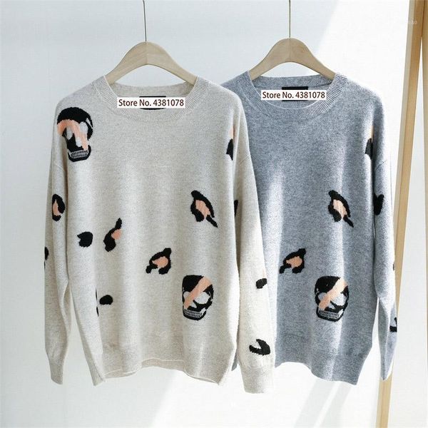 women's sweaters 100% cashmere women sweater 2021 autumn winter knitted pullover fashion casual skull pattern, White;black
women's sweaters 100% cashmere women sweater 2021 autumn winter knitted pullover fashion casual skull pattern, White;black
