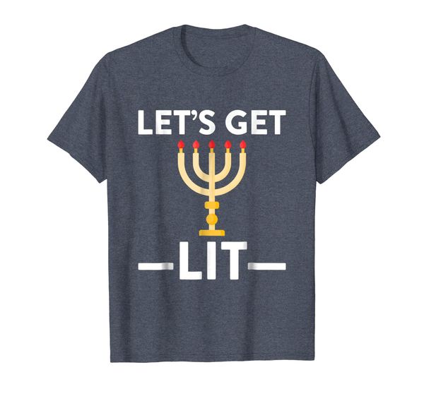 Let' Get Lit Jewish T-Shirt - Funny Hanukkah Gift, Mainly pictures