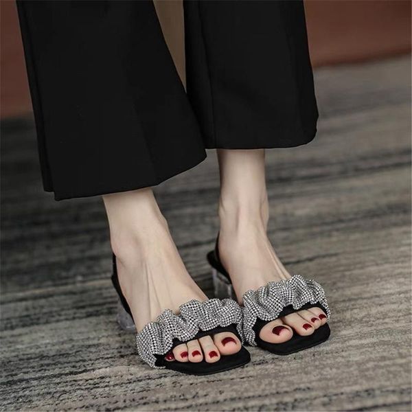 dress shoes 2021 back strap sandals fashion brand bling rhinestone ladies square thick heel pumps crystal sandal, Black
dress shoes 2021 back strap sandals fashion brand bling rhinestone ladies square thick heel pumps crystal sandal, Black