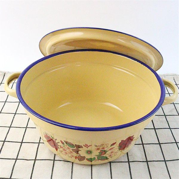 bowls enamel double ear covered basin, 20cm old yellow soup pot, stirring, storage, pot
bowls enamel double ear covered basin, 20cm old yellow soup pot, stirring, storage, pot