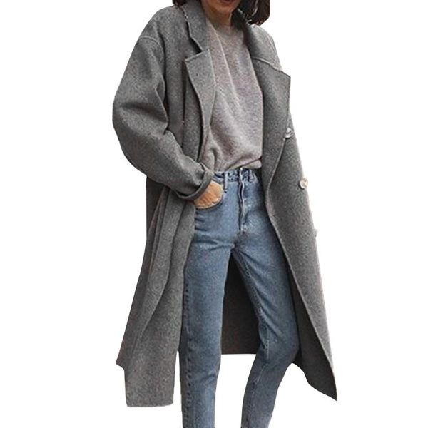 women's wool & blends jaycosin ladies solid long woolen coat daily office leisure wild double-breasted jacket autumn winter 2021, Black
women's wool & blends jaycosin ladies solid long woolen coat daily office leisure wild double-breasted jacket autumn winter 2021, Black