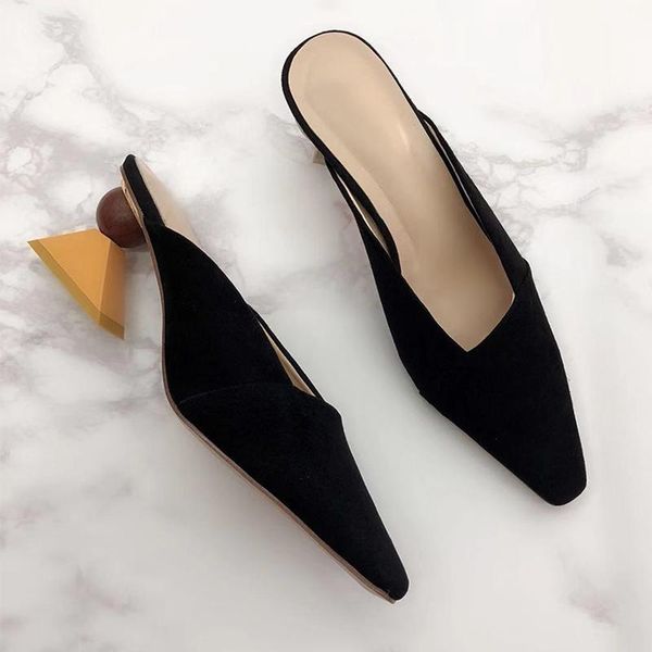 dress shoes slip on asymmetric building blocks women mules fashion design flock ladies summer pumps high strange heels leather, Black
dress shoes slip on asymmetric building blocks women mules fashion design flock ladies summer pumps high strange heels leather, Black