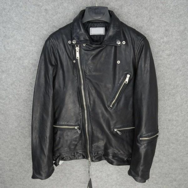 men's leather & faux vintage mens genuine jackets japan style biker sheepskin coat autumn winter slim fit casual jacket m, Black
men's leather & faux vintage mens genuine jackets japan style biker sheepskin coat autumn winter slim fit casual jacket m, Black