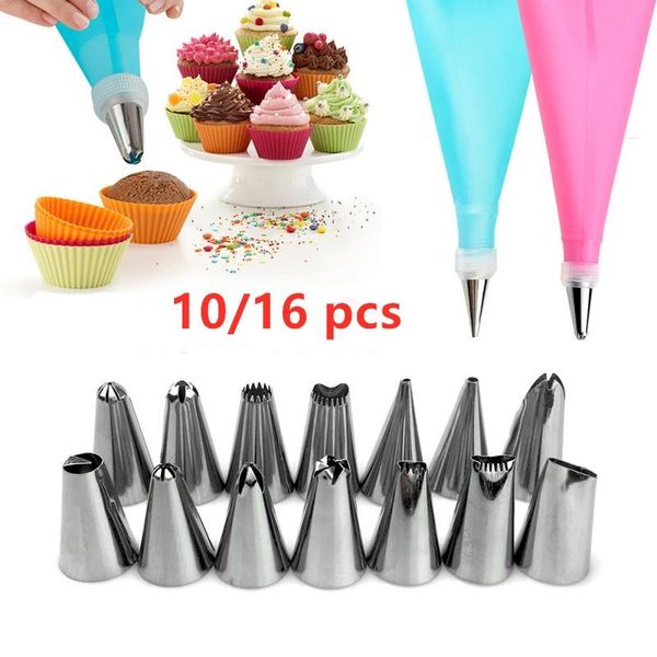 baking & pastry tools 10/16pcs diy silicone ice piping cream bag+8/14pcs stainless steel nozzle tips+converter squeeze cake
baking & pastry tools 10/16pcs diy silicone ice piping cream bag+8/14pcs stainless steel nozzle tips+converter squeeze cake