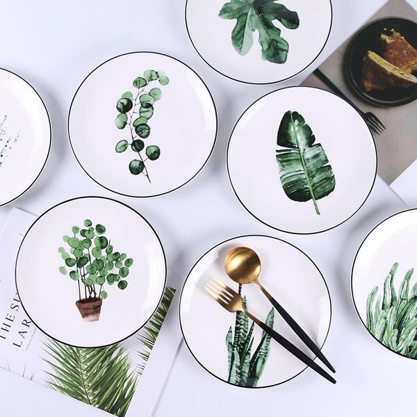 green plant ceramic plate creative cartoon fruit domestic steak plate, bowl set tableware dishes & plates
green plant ceramic plate creative cartoon fruit domestic steak plate, bowl set tableware dishes & plates
