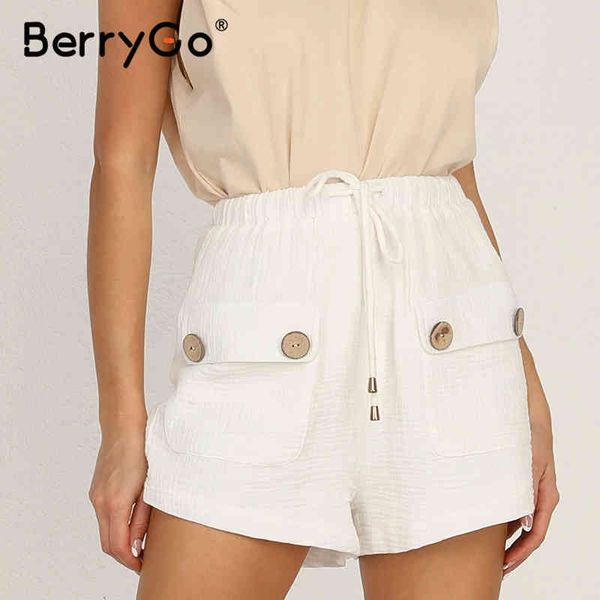 berrygo cotton high-waist straight-leg shorts casual pocket button summer female elegant white loose office lady shorts 210513, White;black
berrygo cotton high-waist straight-leg shorts casual pocket button summer female elegant white loose office lady shorts 210513, White;black