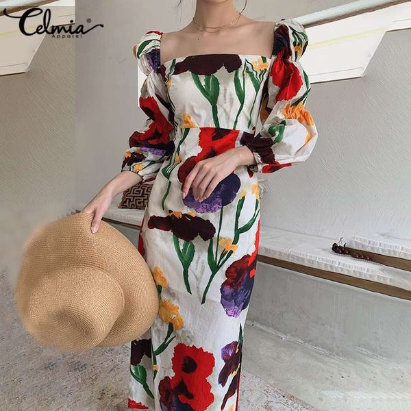 dresses celmia women flower print elegant long puff sleeve party midi dress square collar fashion french romance vestidos 5xl, Black;gray
dresses celmia women flower print elegant long puff sleeve party midi dress square collar fashion french romance vestidos 5xl, Black;gray