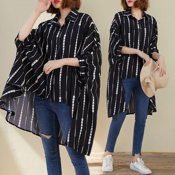 women's blouses & shirts big size summer women fashion elegant stripe batwing lady female plus large loose short front long back ruffl, White
women's blouses & shirts big size summer women fashion elegant stripe batwing lady female plus large loose short front long back ruffl, White