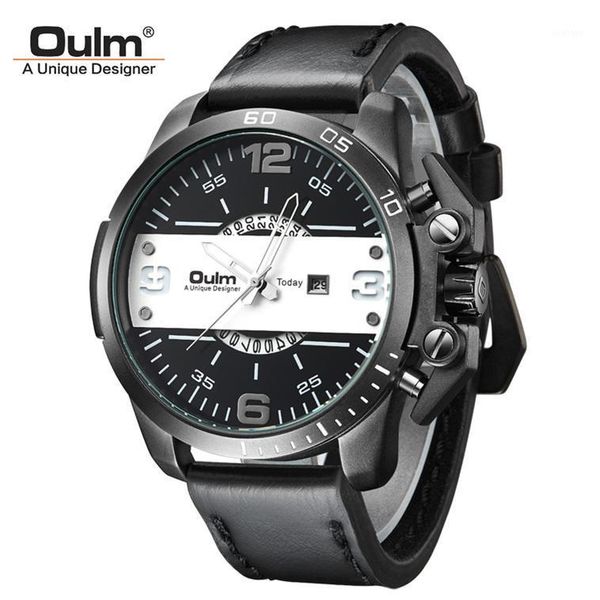 brand oulm men's watch sport relojes japan movement big dial function military cool stylish wristwatches masculino relogio saati, Slivery;brown
brand oulm men's watch sport relojes japan movement big dial function military cool stylish wristwatches masculino relogio saati, Slivery;brown
