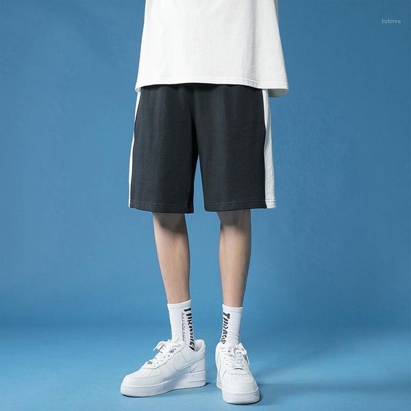 men's shorts summer trend splicing black casual moisture absorption and sweat wicking loose comfortable jogging, White;black
men's shorts summer trend splicing black casual moisture absorption and sweat wicking loose comfortable jogging, White;black