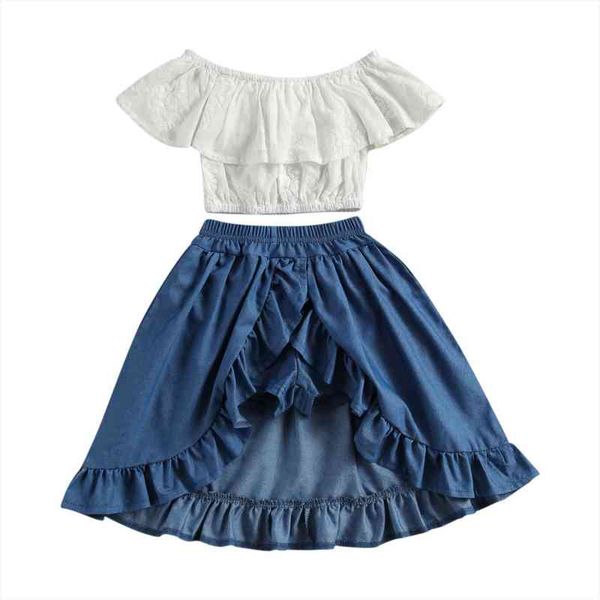 1-6y lovely infant kids girls clothes sets off shoulder floral print t shirts ruffles shorts skirts 2pcs, White
1-6y lovely infant kids girls clothes sets off shoulder floral print t shirts ruffles shorts skirts 2pcs, White