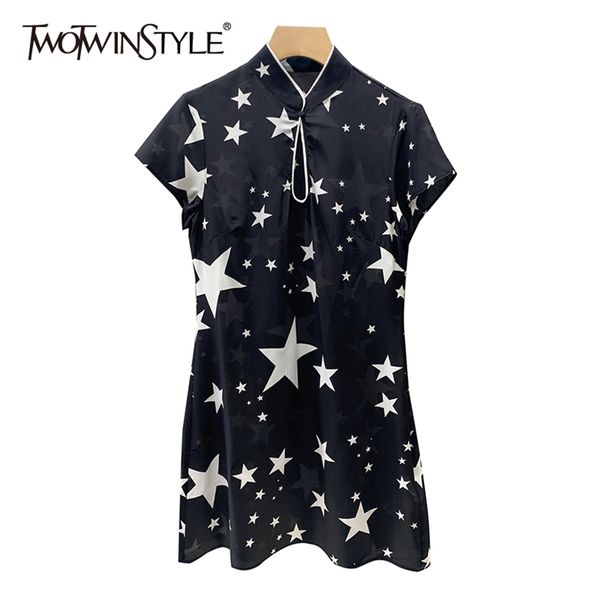 print star summer dress for women stand collar short sleeve chinese style dresses female fashion clothing 210520, Black;gray
print star summer dress for women stand collar short sleeve chinese style dresses female fashion clothing 210520, Black;gray