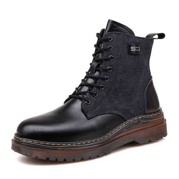 military boots british style high martin autumn and winter trend ins fashion motorcycle men's shoes, Black
military boots british style high martin autumn and winter trend ins fashion motorcycle men's shoes, Black
