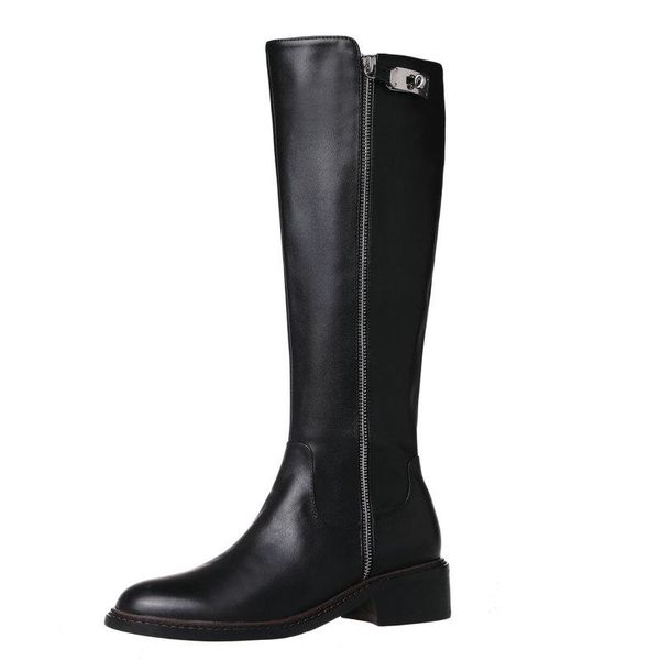 boots brand genuine leather women knee-high low heels autumn winter party casual long shoes woman size 41 42 43, Black
boots brand genuine leather women knee-high low heels autumn winter party casual long shoes woman size 41 42 43, Black