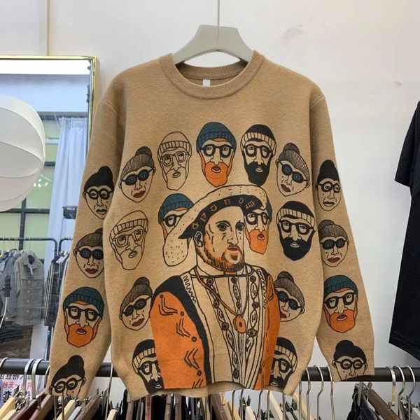 hoodies men's sweater, autumn and winter cartoon printed sweater, Black
