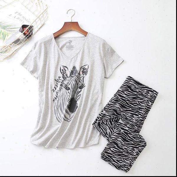 pajamas set summer spring cartoon women sleepwear zebra printed v neck pants 2pcs korean style thin large size homewear, Black;red
pajamas set summer spring cartoon women sleepwear zebra printed v neck pants 2pcs korean style thin large size homewear, Black;red