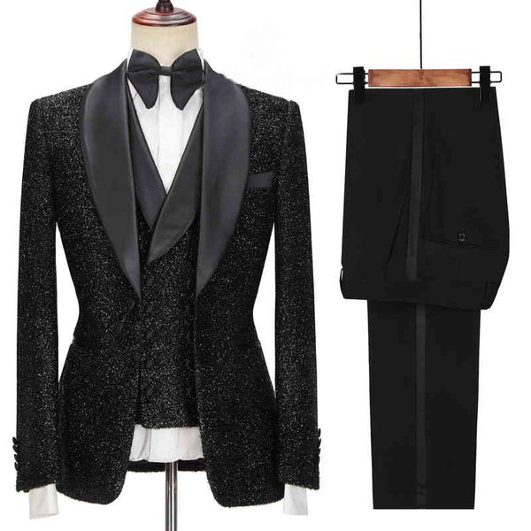 men's suits & blazers jeltoin custom made fashion shiny black men 3 pieces shawl lapel brand designer wedding party tuxedos jacket vest, White;black
men's suits & blazers jeltoin custom made fashion shiny black men 3 pieces shawl lapel brand designer wedding party tuxedos jacket vest, White;black