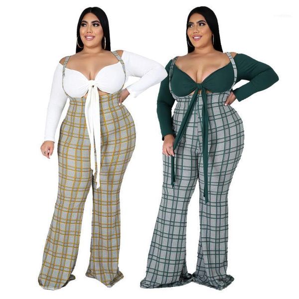 women plus size clothes sets fashion suspender trousers set long sleeve low cut shirt high waist pants for autumn1, Gray
women plus size clothes sets fashion suspender trousers set long sleeve low cut shirt high waist pants for autumn1, Gray
