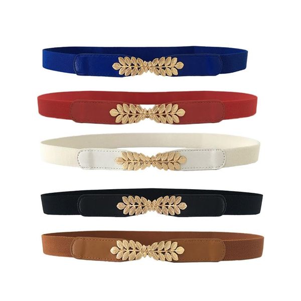fashion leaves buckle women elastic waist belt ladies dress slim shiny skinny leather solid color female accessories belts, Black;brown
fashion leaves buckle women elastic waist belt ladies dress slim shiny skinny leather solid color female accessories belts, Black;brown