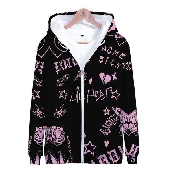 men's jackets lil peep 3d hoodies zipper coats casual streetwear sweatshirt autumn hooded men/women, Black;brown
men's jackets lil peep 3d hoodies zipper coats casual streetwear sweatshirt autumn hooded men/women, Black;brown