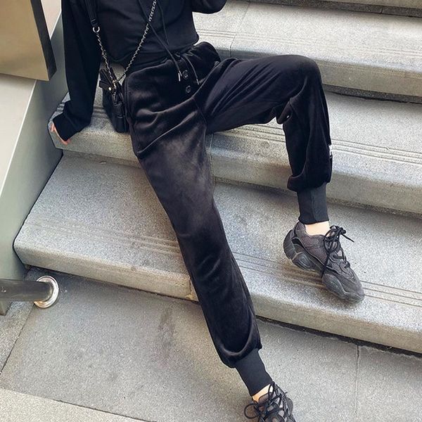 autumn winter high waist gold velvet drawstring straight pants women casual sports trousers fleece button harem women's & capris, Black;white
autumn winter high waist gold velvet drawstring straight pants women casual sports trousers fleece button harem women's & capris, Black;white