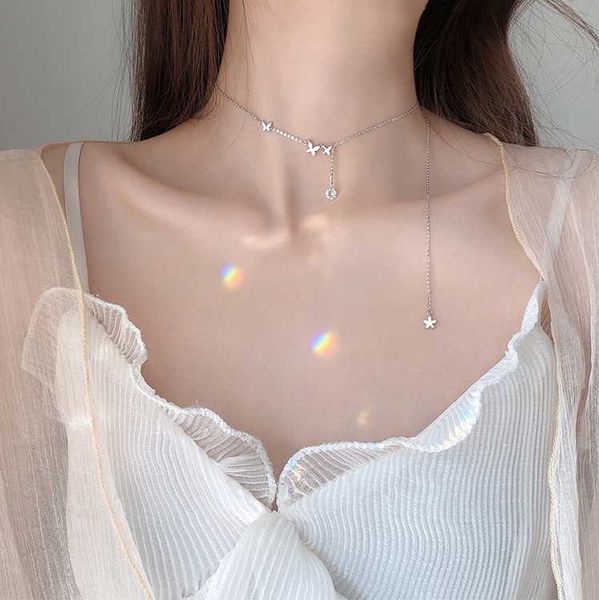 shiny cubic zircon butterfly long chain tassel necklace 925 clavicle choker for women gift chokers, Golden;silver
shiny cubic zircon butterfly long chain tassel necklace 925 clavicle choker for women gift chokers, Golden;silver