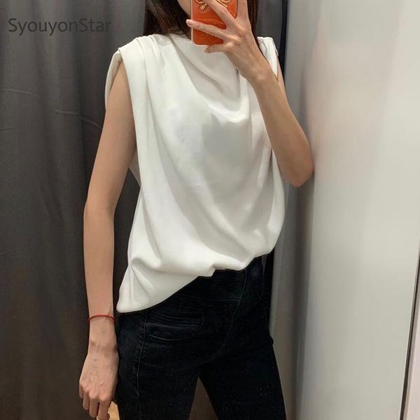 women's blouses & shirts summer white sleeveless blouse women stand collar loose 2021 fashion ladies khaki back zipper
women's blouses & shirts summer white sleeveless blouse women stand collar loose 2021 fashion ladies khaki back zipper