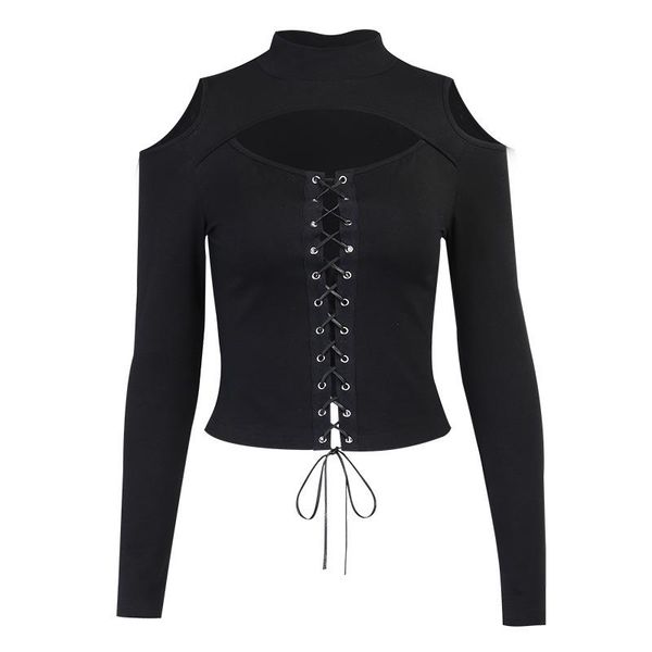 women's t-shirt gothic black cool women off shoulder t shirt 2021 autumn lady basic punk hollow out bust drawstring eyelet hipster tshi, White
women's t-shirt gothic black cool women off shoulder t shirt 2021 autumn lady basic punk hollow out bust drawstring eyelet hipster tshi, White
