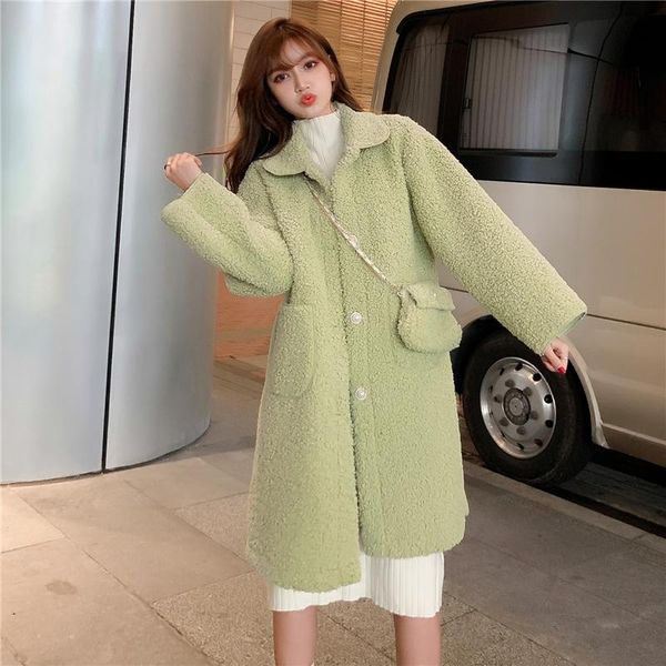lamb wool coat 2021 korean autumn and winter collar clothing all-match mid-length plus velvet coats jackets women women's & blends, Black
lamb wool coat 2021 korean autumn and winter collar clothing all-match mid-length plus velvet coats jackets women women's & blends, Black