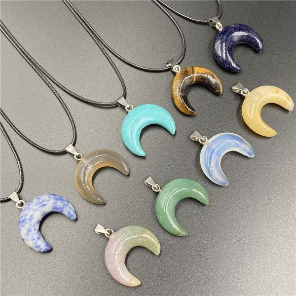 healing crystal natural stone pendant ox horn shape charms turquoise tiger eye lapsi green crystal rope chain necklaces wholesale jewelry gi, Silver
healing crystal natural stone pendant ox horn shape charms turquoise tiger eye lapsi green crystal rope chain necklaces wholesale jewelry gi, Silver