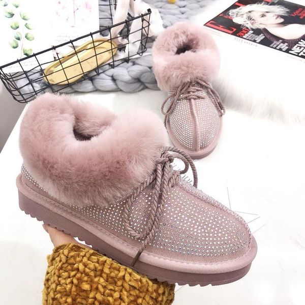 boots fashion 100% genuine cowhide leather snow shining diamond australian classic women winter warm women's shoes, Black
boots fashion 100% genuine cowhide leather snow shining diamond australian classic women winter warm women's shoes, Black