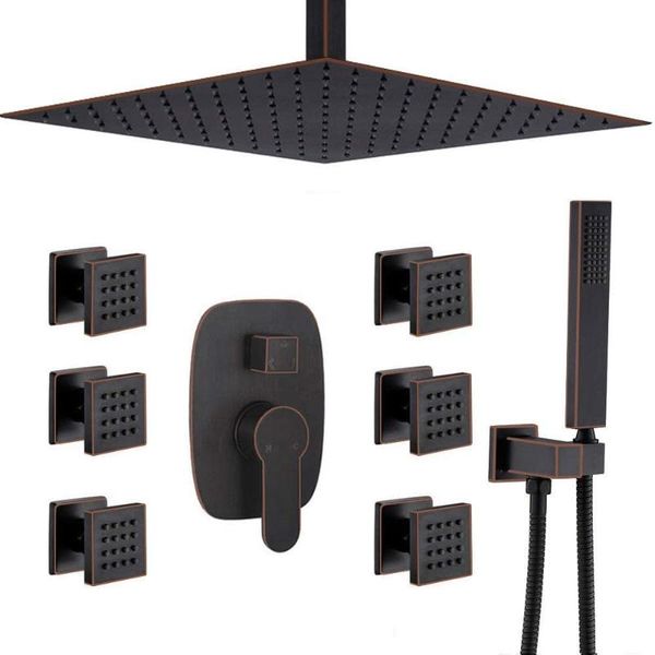 bathroom luxury square 12 inch ceiling rainfall shower faucet system with 6 pcs body jets mixer set oil rubbed bronze finish sets
bathroom luxury square 12 inch ceiling rainfall shower faucet system with 6 pcs body jets mixer set oil rubbed bronze finish sets