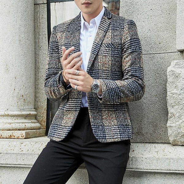 british style mens suits blazers fashion plaid casual wedding business blazer homme slim fit dress coat terno masculino m-5xl 210527, White;black
british style mens suits blazers fashion plaid casual wedding business blazer homme slim fit dress coat terno masculino m-5xl 210527, White;black