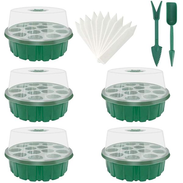 planters & pots 17pcs gardening nursery starter tray with 13 cells round greenhouse grow box set
planters & pots 17pcs gardening nursery starter tray with 13 cells round greenhouse grow box set