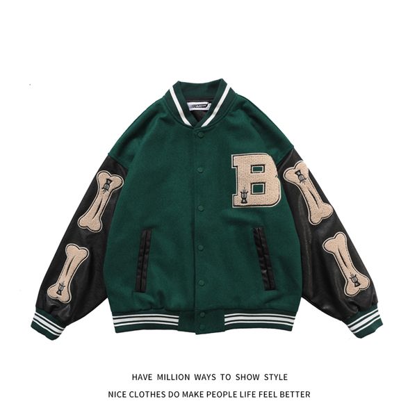 men's jackets new arrival bone embroid pu leather sleeve baseball bomber jacket women's boyfriend style varsity letter coat, Black;brown
men's jackets new arrival bone embroid pu leather sleeve baseball bomber jacket women's boyfriend style varsity letter coat, Black;brown