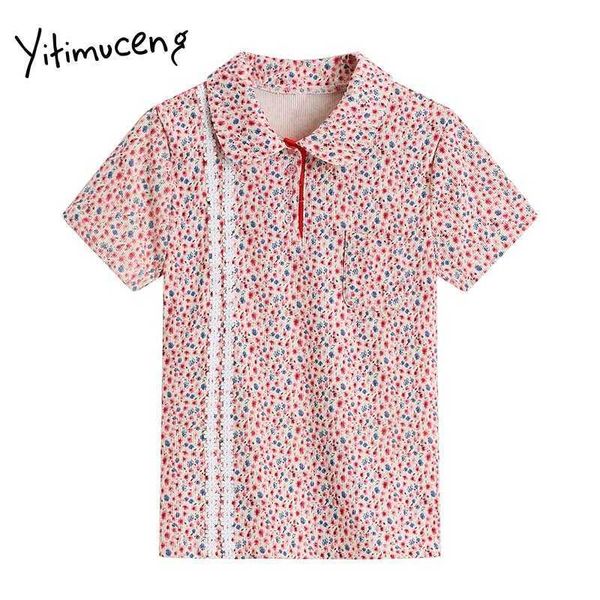 yitimuceng floral print blouse woman button up shirts turn-down collar short sleeve clothes summer korean fashion 210601, White
yitimuceng floral print blouse woman button up shirts turn-down collar short sleeve clothes summer korean fashion 210601, White