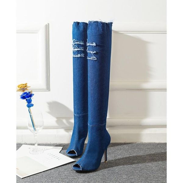 boots 2021 fashion women high heels spring autumn peep toe over the knee tight stiletto jeans, Black
boots 2021 fashion women high heels spring autumn peep toe over the knee tight stiletto jeans, Black