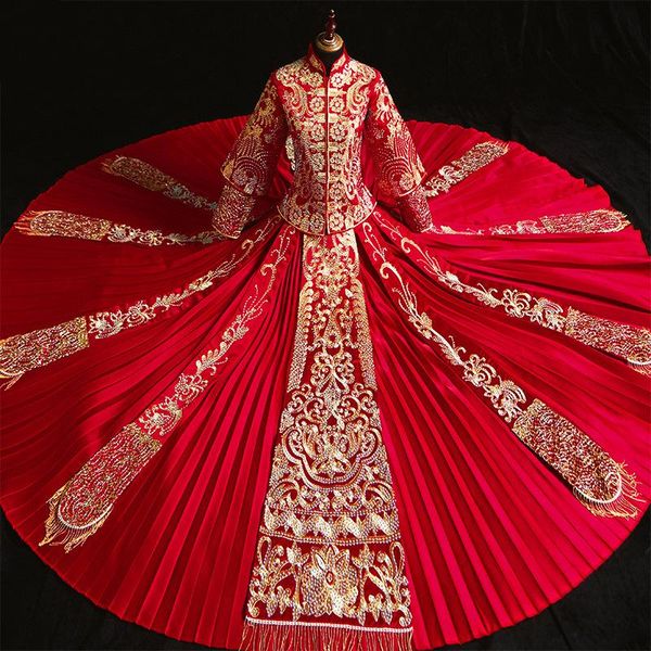 women oriental chinese qipao asian han fu clothing suit bride wedding dress gown embroidery cheongsam ethnic, Red
women oriental chinese qipao asian han fu clothing suit bride wedding dress gown embroidery cheongsam ethnic, Red
