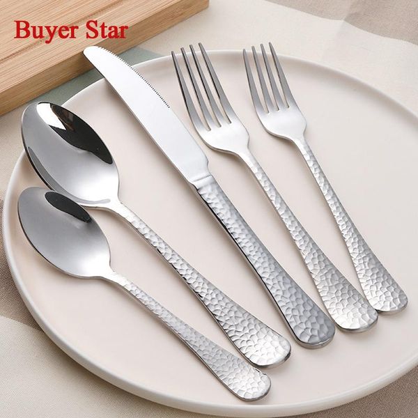 5pcs/set 18/10 stainless steel flatware sets western cutlery set fork knife spoon hammered dinnerware
5pcs/set 18/10 stainless steel flatware sets western cutlery set fork knife spoon hammered dinnerware
