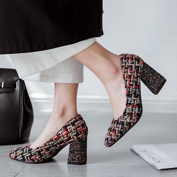 dress shoes plus size 34-46 square heels women pumps red pointed plaid shallow 7cm high glitter 2021 party wedding, Black
dress shoes plus size 34-46 square heels women pumps red pointed plaid shallow 7cm high glitter 2021 party wedding, Black