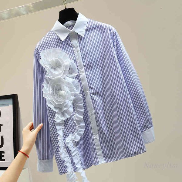 blouses three-dimensional flower long sleeve shirt female autumn korean style loose striped blouse women casual all-match, White
blouses three-dimensional flower long sleeve shirt female autumn korean style loose striped blouse women casual all-match, White