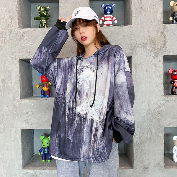 women's hoodies & sweatshirts women loose fit for korean fashion hip hop oversized streetwear and printed hooded pullover fall 2021, Black
women's hoodies & sweatshirts women loose fit for korean fashion hip hop oversized streetwear and printed hooded pullover fall 2021, Black
